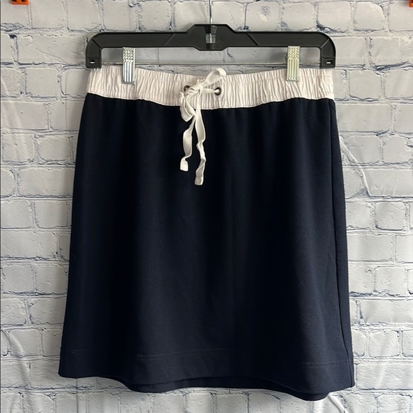 LOFT Women's Navy Blue and‎ White Skirt Size Small - Picture 1 of 3